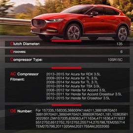 cciyu Air Conditioning Compressor Fit for Acura RDX TL TSX 3.5L 3.7L 2009-2015 Replaces AC Compressor for Car