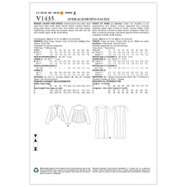 Vogue Patterns V1435A50 Misses' Jacket and Dress Sewing Template, Size A5 (6-8-10-12-14)