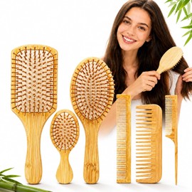 6 Piezas Cepillo para Cabello, Antiestático，Peine para Cabello Antiobstrucción, se Puede Utilizar para Cabello Rizado, Cabello Seco Y Cabello Liso, Adecuado para Todo Tipo de Cabello, Unisex