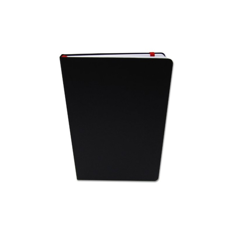 BookFactory Black Banded Journal/Banded Diary - 192 Pages, Black Cover,