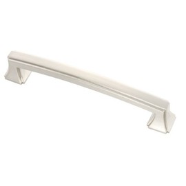 Hickory Hardware 1 Pack Solid Core Kitchen Cabinet Pulls, Luxury Cabinet Handles, Hardware for Doors & Dresser Drawers, 5-1/16 Inch (128mm) Hole Center, Satin Nickel, Bridges Collection