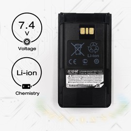 ROWSHEP (2-Pack) 7.4V 2400mAh FNB-V113Li Li-Ion Two Way Radio Battery for Vertex Standard VX-450 VX-451 VX-454 EVX-261 EVX-531 AAJ67X001 EVX-534 FNB-V112