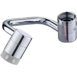 Adaptador de grifo de brazo mecánico con giro 360 para fregadero de cocina, altura ajustable para salpicaduras para reemplazo de cabezal de rociador a prueba de acero inoxidable (doble engranaje)