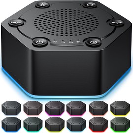 WowSleep High Fidelity White Noise Sound Machines with 30 Unique Non-Looping Soothing Sounds 12 Colors Night Light 4 Timers 10-Level Brightness 32-Level Volume and Memory Function