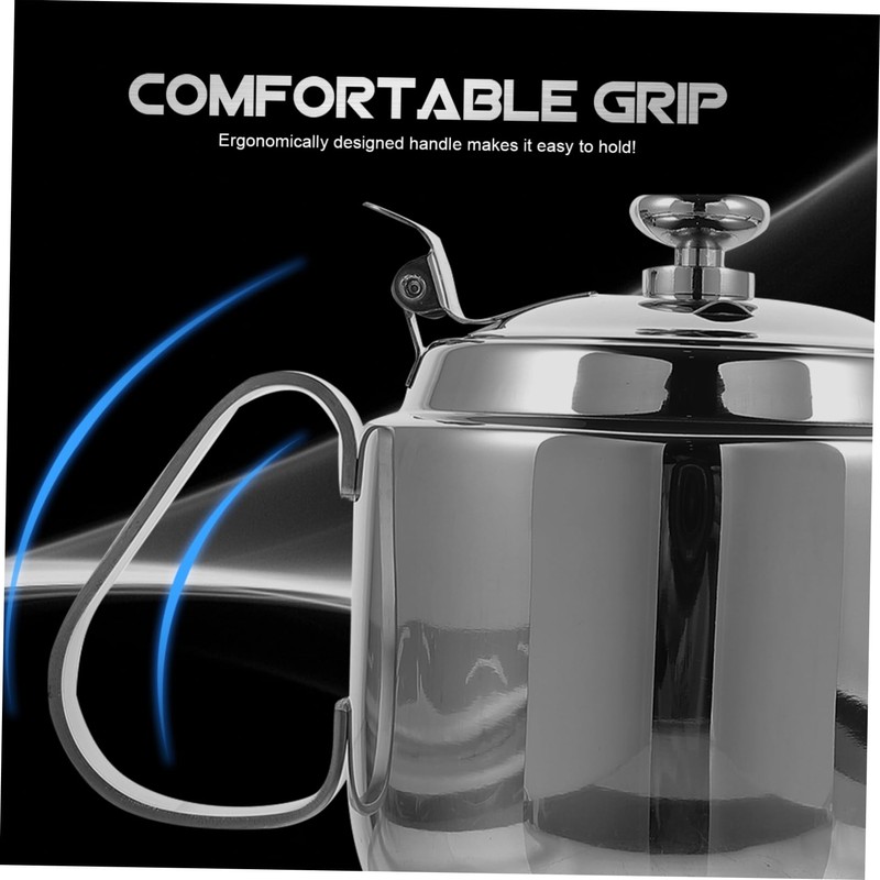 ABOOFAN 1pc Heat Resistant Stainless Steel Filter Teapot Practical Handheld