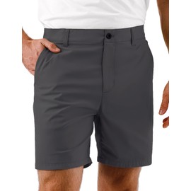Mens Golf Shorts 7 Inch Inseam, Quick Dry Stretch Casual Lightweight Stretch Flat Front Hybrid Men's Golf Shorts for Men 32 Classic Gray