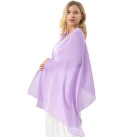 Women's Chiffon Bridal Shawls Prom Stole Wraps for Bridesmaids Wedding Party Evening Dress Lavender S