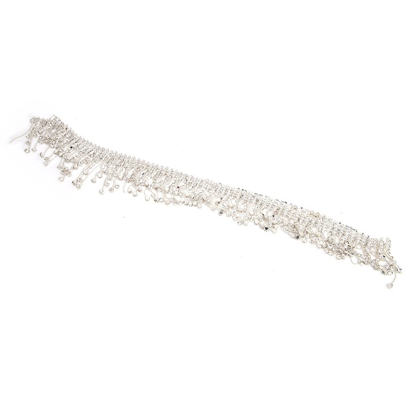 DIY Handmade Crystal Glass Rhinestones Trimming Sewing Tassel Chain Clothes