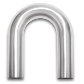 Podavelle 180 Degree Elbow 1.5 Inch 38mm OD Aluminum Intercooler Pipe Piping Air Intake Tube, 1.5D Radius, Brushed Finish