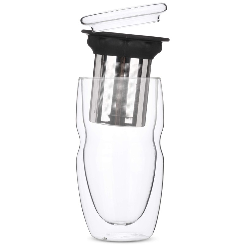 BTaT- Double Wall Glass Tea Cup With Stainless Steel Infuser,