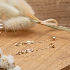 Carissima Gold Women's 9ct Yellow Gold Paper Chain Drop Earrings