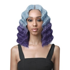 BOBBI BOSS 5" Deep Lace Part 3-Prong Cool Crimp Curl Wig MLF431 FELICITY (613 Bleach Blonde)