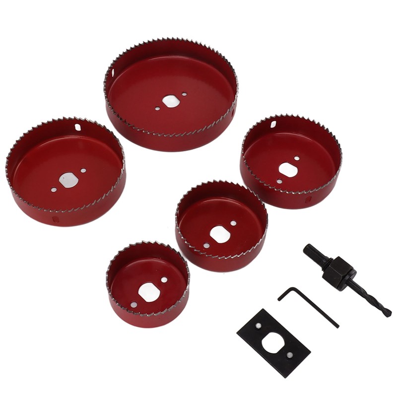 8 Piece Set Hole Saw Center Drill Bit Cutting Hole