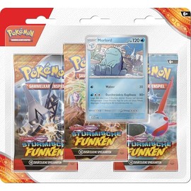 Pokémon-Sammelkartenspiel: 3er-Pack-Blister Karmesin & Purpur – Stürmische Funken: Morlord (3 Boosterpacks & 1 holografische Promokarte)
