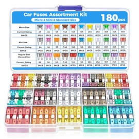 Flaconi 180PCS car fuses,car fuses assorted,micro fuses for cars,Car Fuse Kit,Car Blade Small Fuse Assorted,2A 3A 5A 7.5A 10A 15A 20A 25A 30A 35A 40A Fuses Replacement for Car RV SUV Motorcycle Truck
