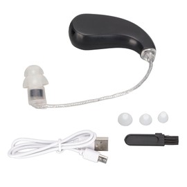 Hearing Amplifier Rechargeable Portable Sound Amplifier with Adjustable Volume for Elderly PatientUpgraded Version Black