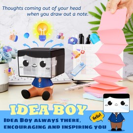 Dormercy Pop-up Notes Dispenser for Desk, Idea Boy Sticky Note Holder for Office School, Cute Office Supplies, 3x3 in, Magnetic Design, Blue, 1 Pack