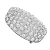 Crystal Cosmetic Makeup Tray 8in Round Display Tray Mirrored Metal