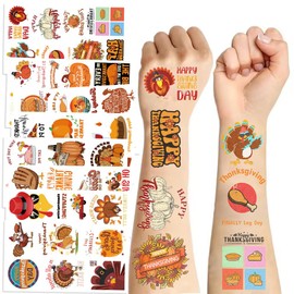 20sheet(120+patterns) Thanksgiving Fall Tattoos for Kids - Give Thanks Decorations, Turkey, Happy Fall Decor, Autumn Game, Blessed