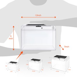 AZV Reptile Terrarium Enclosure, 19.5" x 9.4"x 10.5" Reptile Tank with Bearded Dragon Lizard Hammock, UVA & UVB Heat Lamp, Hide Cave for Snake, Turtle, Frog, Geckos, Chameleons, Spider, Cricket