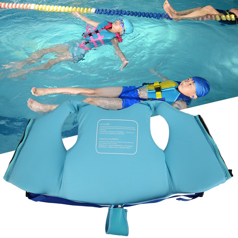 Neoprene Blue Yellow Summer Children Life Jacket Fin Buoyancy Floating