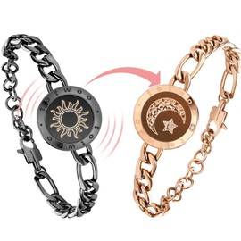 totwoo Long Distance Touch Bracelets for Couples, Vibration & Light up for Love Couples Bracelets | Long Distance Relationship Gifts for Girlfriend