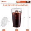 Glotoch Plastic Cups with Lids and Straws [100 Sets -