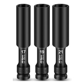 3 Piece Impact Wrench Wheel Nut Socket Set Nut Extractor Socket Set Nut Twister, Broken Bolt Extractor Nut Remover, Crushed Bolt, Nut Extractor Socket, Motorcycle, Car Repair, 0.7 inch (17/19/21 mm