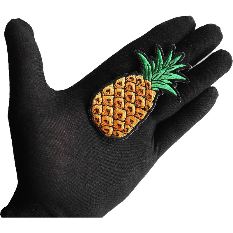 Pineapple Patch - 2x3.5 inch - Embroidered Iron on Patch