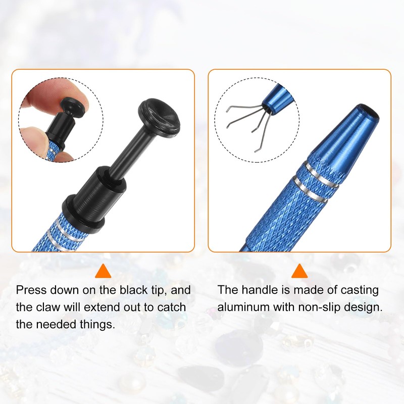 sourcing map 3pcs Diamond Tweezer Holder Pick Up Tool Set