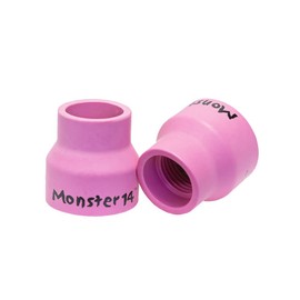 Monster #14 Ceramic Alumina TIG Cup Gas Nozzle for Welding Torch, 7/8" Orifice x 1" Long - 2 Pack