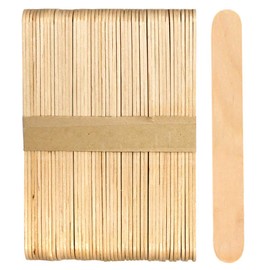 100 Sticks - Jumbo Wood Craft Popsicle Sticks 6 Inch (Natural Wood)