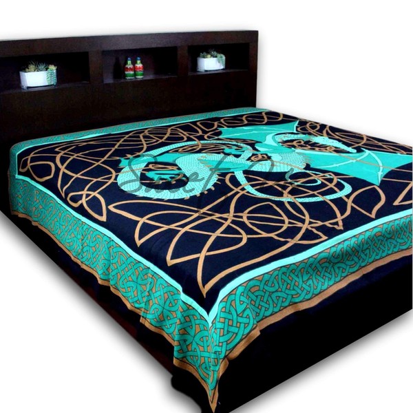 Celtic Dragon Tapestry-Coverlet-Bedspread-Home Decor