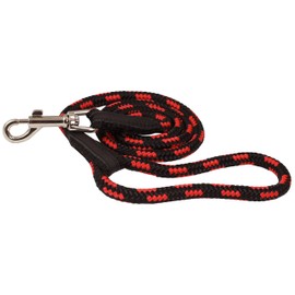 Dogs My Love 6ft Long Braided Rope Dog Leash Red with Black 6 Sizes (Medium: 6ft Long; 3/8" Diam (10mm))