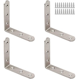 4 pieces stainless steel corner code, angle brackets, stainless steel L-shaped brackets, corner braces with screws, right angle bracket (three holes)