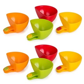 Romeeton Plate Clip On Holder, 8 Pack Assorted Dip Clip Containers for Tomatoes, Salt, Vinegar, Sugar, Spices, Bowl
