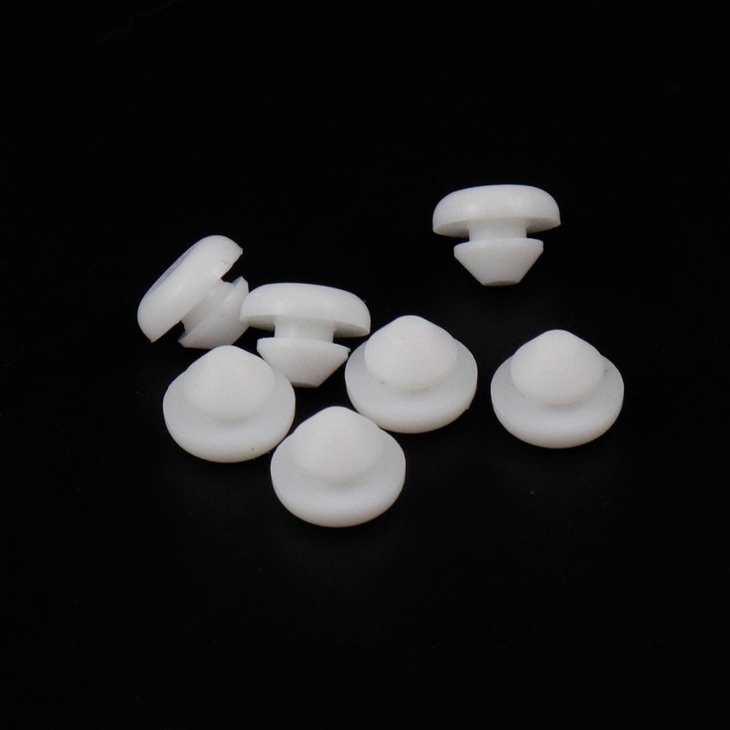 Tighall 100pcs White Plastic Hole Plugs 6mm Round Button Plugs