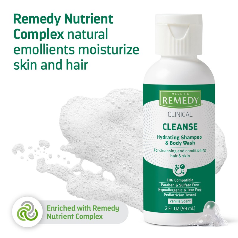 Medline Remedy Clinical Hydrating Shampoo & Body Wash (2 fl