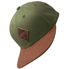 Bexxwell Children's Snapback Cap with Leather Patch (Junior, Kids, Optimal Fit, Cap, Unisex), Green