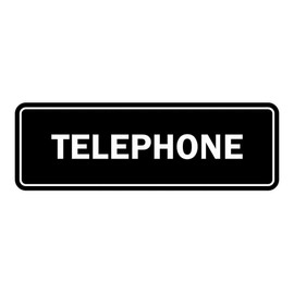 Signs ByLITA Standard Telephone Sign (Black) - Large