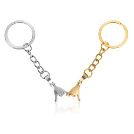 MaoNativey 2 Piece Couple Keychain Set - Hand in Hand Design - Romantic Promise Gift for Anniversary, Valentine's Day & Christmas - For Him & Her
