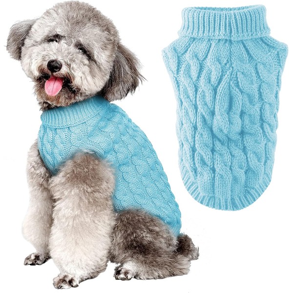 FWLWTWSS Dog Jumper Large, Turtleneck Puppy Jumper, Knitted Dog Jumpers