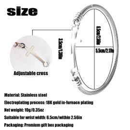 DS Religious Gift for Her Christian Cross Bracelet Bible Verse God is Within Her She Will Not Fall Inspirational Bracelets For Women Stainless Steel Jewelry Gift To Daughter Best Friend (Cross bracelet-Silver 2)