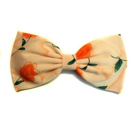 Floral Print Collection Hairbows-alligator Clip, Barrette, Headband (Orange & Peach Summer, Alligator Clip)