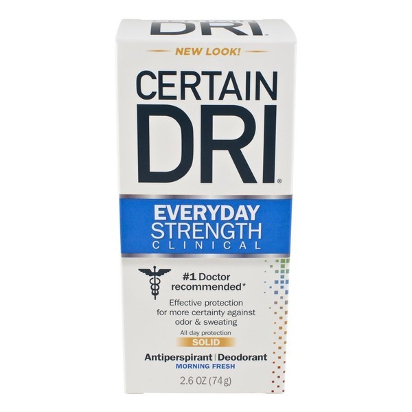 CERTAIN DRI Everyday Strength Clinical, Antiperspirant/Deodorant, Morning Fresh Solid 2.6 oz (Pack of 3)