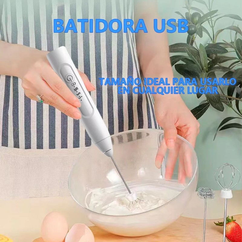 EGTMA Batidor Electrico Portatil Recargable Leche Cafe