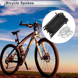 RATCHROLL 1 Set Universal Bicycle Spokes 12G 76mm Length Bike Wheel Spokes Nipple Black Carbon Steel
