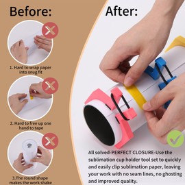 Perfect Pumbler Clamp Machine,Tumbler Clamp for Sublimation,Cup Cradle for Crafting Tumblers,Sublimation Cup Holder Clamp for 20oz 15oz Cups,Mug Clamps for Sublimation,Tumbler Wrapper (Pink&Blue)