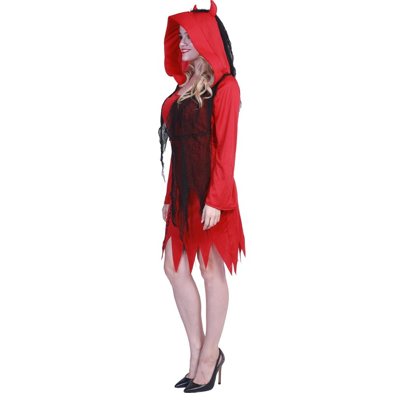 EraSpooky - Disfraz de diablo rojo para mujer, Rojo -,