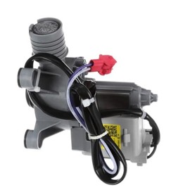 Washer Drain Pump Assembly WH11X34742 Fit For Frigidaire FFTW4120SW1 FFTW4120SW FFTW4120SW0 ATLMW41 CTW41N1AW MLV41N1AWW MLV45N1BWW MLV45N1BWWC MLV45N3BMG MLV45N3BWW FFTW4120SW0 HLTW600AXW